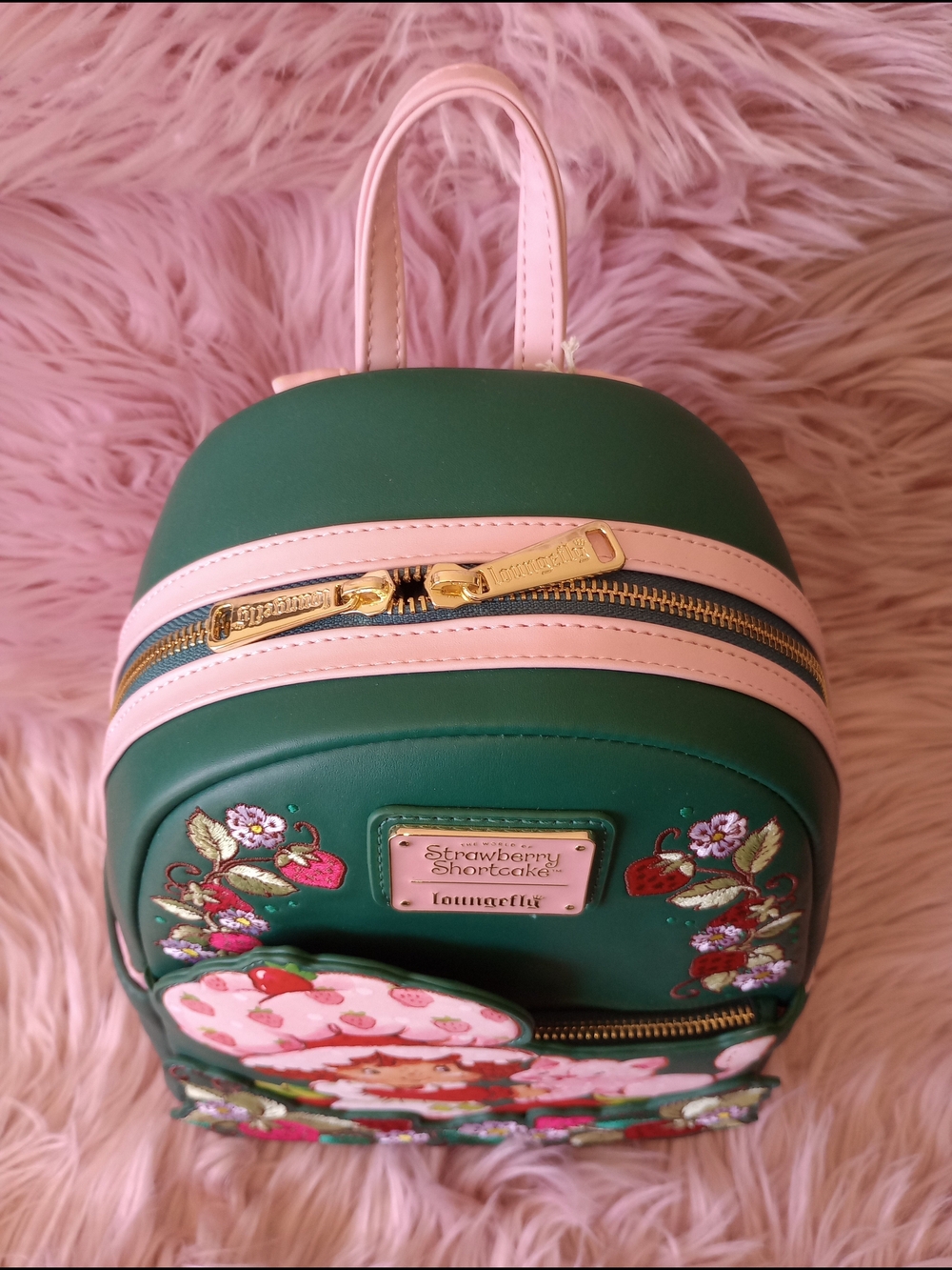 Loungefly Strawberry Shortcake Custard & Strawberry Embroidered Mini Backpack - Picture 5 of 8